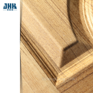 Puerta Batiente Moderna de Madera <span class=keywords><strong>Vella</strong></span> House JHK-014, Chapa de Roble Rojo Sólido, Diseño Interior para Sala de Estar y Baño, Fábrica China - Product Image 2