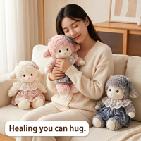 Mignon Porte-clés Peluche Mouton Vêtu de Robe, Breloque Sac Agneau, Jouet Anti-stress pour Enfants, Décoration de Voiture, Vente en Gros