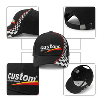 Gorra de Béisbol Estructurada de 6 Paneles Personalizada 2026, Gorra de Carreras de Sarga de Algodón Pesado con Patrón a Cuadros, Logotipo Bordado y Cierre Ajustable