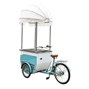 新しいデザイン2023イタリアンアイスクリームジェラートバイク冷蔵庫三輪車フードカートアイスクリームキオスク自動販売トラック
