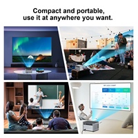 Mini projecteur LED intelligent portable DVB-T2 Android 9.0 4K avec logo personnalisé, correction automatique de la distorsion trapézoïdale, WiFi, mise en miroir du téléphone, cinéma en plein air