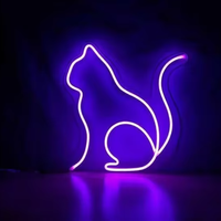 Conçu sur mesure en forme de chat intérieur/extérieur LED enseigne au néon alimentation cc pour la maison vétérinaire parc bureau voiture éclairage Taxi publicité