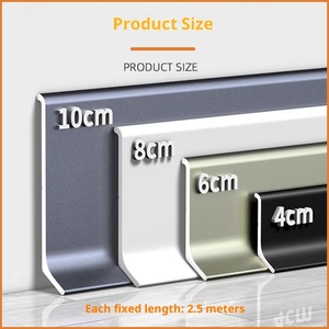 Stile di vendita caldo di battiscopa curvo in lega di alluminio <span class=keywords><strong>adesivo</strong></span> con superficie di pittura di ossidazione - Product Image 3