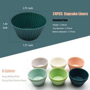 New Reusable <b>Silicone</b> <b>Baking</b> Cups Nonstick Food Grade <b>Silicone</b> Cupcake Liners Heat Resistant Muffins Cup Molds - Product Image 2