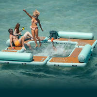 Plateforme flottante gonflable modulaire, canapé-lit aquatique avec dossier