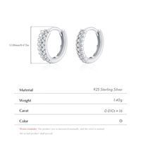 Boucles d'oreilles créoles en moissanite clarté VVS1, argent sterling 925, luxe léger, tendance, diamants simulés, pour femme, bijoux fins