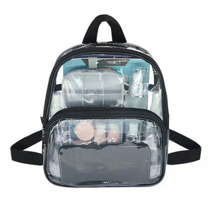 Sac à dos transparent mini personnalisé avec logo, approuvé pour les stades, petit sac à dos transparent en PVC - Product Image 1