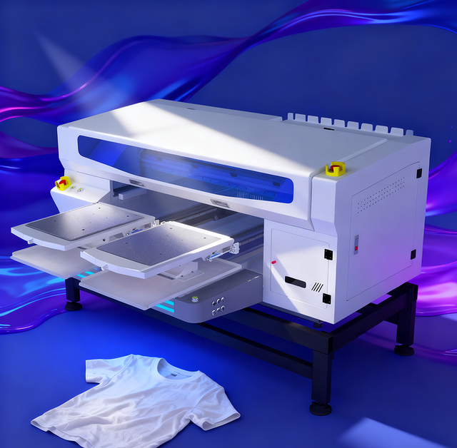 Compact High-Resolution 3D T-Shirt Printer Dual Station UV Ink Machine Multi-Connectivity for All-in-One Transfers Adult Shirts