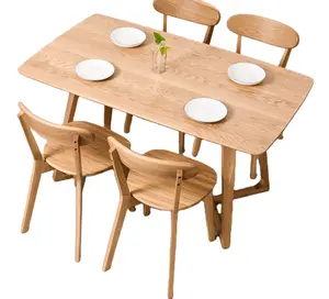 Fancy Gemakkelijk Diner Serveren Set Moderne Nordic Houten Eettafel En Stoelen Prijs Goedkope Fabrikant Groothandel Stoelen En Tafels