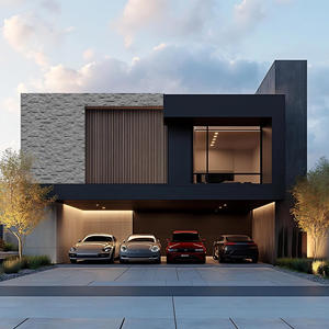 Papan semen serat Travertine marmer dipoles Modern pelapis dinding untuk vila - Product Image 2