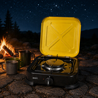 Réchaud à gaz portable CE pour extérieur, 2,2 kW, 0,96 kg, léger, brûleur unique, grille émaillée, facile à nettoyer, toutes saisons, pour le camping et les pique-niques