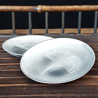 Sous-verre en métal motif feuilles de Ginkgo circulaires, résistant à la chaleur, pour tasses, gobelets, collations et bonbons – Accessoires de boisson en gros