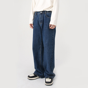 Pantaloni Jeans da <span class=keywords><strong>uomo</strong></span> larghi pantaloni in Denim Vintage lavati Casual pronti per la spedizione e il Design personalizzato - Product Image 3