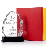 Trophée en cristal iceberg haut de gamme, 5 styles disponibles, grande surface de gravure, récompense pour événements sportifs et reconnaissance d'entreprise