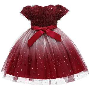 Ventes en gros de robes de princesse étoilées pour enfants, robes de soirée à paillettes, robes de fantaisie pour filles - Product Image 2