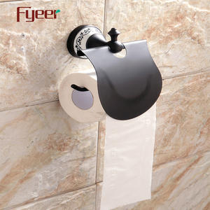 Fyeer Porte-<span class=keywords><strong>papier</strong></span> hygiénique en laiton au design en <span class=keywords><strong>porcelaine</strong></span> bleue et blanche - Product Image 4