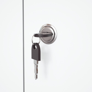 Libreria in Acciaio e Vetro Resistente con 4 Ripiani Regolabili e Porta a Battente, Armadio per Archiviazione per Casa e <span class=keywords><strong>Ufficio</strong></span>, per Uso Scolastico e in Palestra, per Officine - Product Image 5