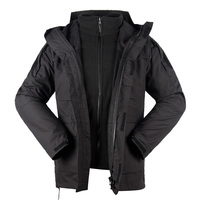 Manteau en molleton respirant et imperméable à capuche pour hommes, veste tactique camouflage pour l'hiver, le camping, la chasse et l'extérieur.