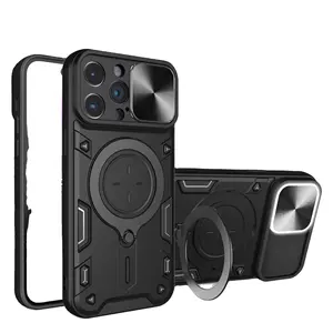 豪华磁防震硬电脑手机外壳无线充电盒适用于iPhone 15 14 13 Pro Max Plus手机袋外壳