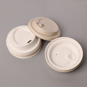Venta al por mayor personalizado desechable degradable 12oz16oz tapas de vasos de papel respetuosas con el medio ambiente tapas de bebida de café de pulpa de <span class=keywords><strong>caña</strong></span> de azúcar - Product Image 4