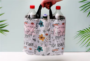 Sac à fond carré en gros, matériau PE épais, logo personnalisé, poignée souple, thermosoudé, pour restaurant, supermarché, shopping - Product Image 6