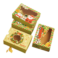 Boîtes en carton rigide personnalisables pour cadeaux de Noël avec laminage mat gaufré, doublure en éponge sur mesure, impression sérigraphique