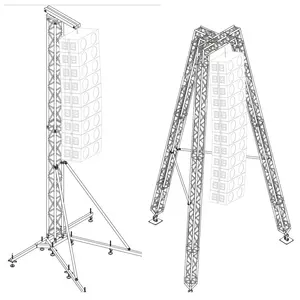 8m Max Load 800kg Line Array Stand Portable Outdoor Speaker/Truss/Light Lifter Tower