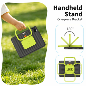 HGD Nouvelle coque universelle robuste en EVA avec sangle pour iPad Pro 11 pouces 2ème génération, résistante aux chocs, avec béquille, noire - Product Image 4