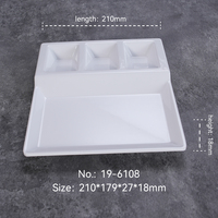 Plateau de service en mélamine réutilisable écologique à 4 compartiments Vaisselle de restaurant en plastique Vaisselle de buffet-Assiette quantité minimale de commande 100pcs