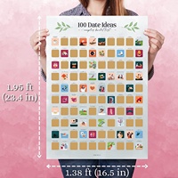 Impression personnalisée 100 Date Night Ideas Scratch Off Poster Couples Scratch Game Poster Couple Bucket List
