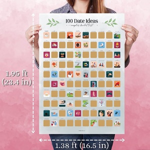 Impresión personalizada 100 Date Night Ideas Scratch Off Poster Parejas Scratch Game Poster Pareja's Bucket <span class=keywords><strong>List</strong></span> - Product Image 6