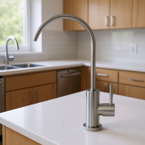 ก๊อกน้ำกรองน้ำสำหรับครัว DB แบบก้านเดี่ยว ทองเหลืองขัดเงา ติดตั้งบนเคาน์เตอร์ ก๊อกน้ำครัวสไตล์ร่วมสมัย - Product Image 2