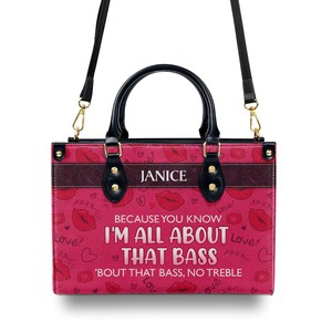 All About That Bass bolso de cuero para mujer Dropshipping estampado a pedido bolso de hombro de PU para mujer práctico bolso de mano de moda para mujer - Product Image 1