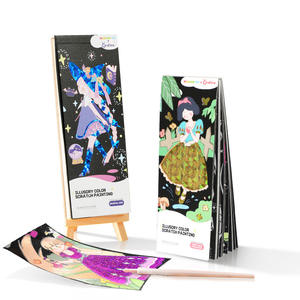 Xiaoling Toy Libro de pintura para rascar de colores ilusorios para niños de 4 a 6 años, diseño de princesa mágica, juguete de dibujo artístico y manualidades - Product Image 3