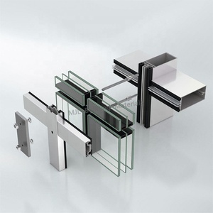 Schuco Tường Cách Nhiệt Tường Kính Cường Lực Thấp Thấp Bên Ngoài Cửa Hàng Mặt Tiền - Product Image 1