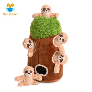 Interactive Activity Stuffed Animals Hide and Seek Dog Plush Sloth Toys Squeaky Chew Dog Toys