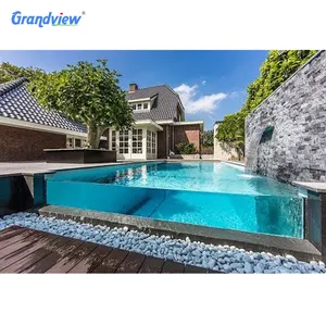 80mm 100mm Thick Clear Acrylic Pool Waterfall Acrylic Glass Window For Swimming Pools