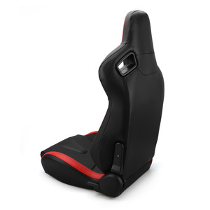 Chaise de jeu CNSPEED en cuir PU noir et rouge, siège de course à dossier haut, réglable et universel - Product Image 5