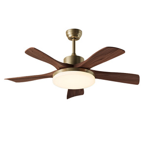 Ventilateur de plafond avec lumière pour salle à manger, couleur bois de noyer, style nordique, salon, chambre à coucher, nouveau style chinois, bronze, <span class=keywords><strong>lustre</strong></span> solide - Product Image 4