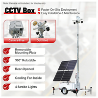 BIGLUX Tour de surveillance mobile solaire CCTV sur remorque, étanche IP65, en acier inoxydable, gestion à distance avancée, autonomie de 5 jours