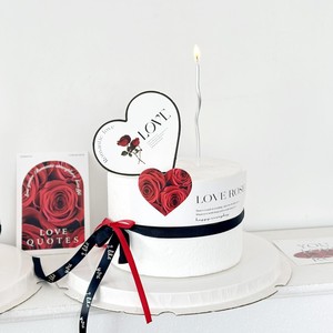 ของตกแต่งเค้กวันวาเลนไทน์รูปดอกกุหลาบอะคริลิค พร้อมการ์ดธีมความรัก สำหรับงานแต่งงานและงานปาร์ตี้ - Product Image 2