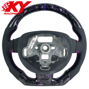 Volant sport personnalisé en fibre de carbone forgée violette et cuir noir, compatible avec Ford <span class=keywords><strong>Focus</strong></span> MK2 ST <span class=keywords><strong>RS</strong></span> RS500 <span class=keywords><strong>2006</strong></span>-2011 - Product Image 3