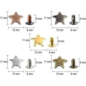 Bán Buôn Chất Lượng Cao Chicago Đinh Tán Đinh Tán Đầu Phẳng Brass Vít Cố Định Nut Có Thể Giặt Tùy Chỉnh Màu Sắc Xls Thương Hiệu Trang Trí Túi - Product Image 2