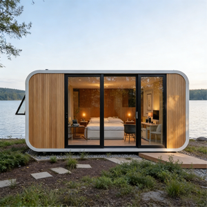 Casa Modular Prefabricada de Acero Moderna de 20/40 Pies, Cabaña Pequeña de Lujo con Terraza, Baño y Cocina para Villa, Hotel o Gimnasio - Product Image 1