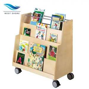 대형 몬테소리 뒤집을 수있는 디스플레이 유아 책장 어린이 도서관 몬테소리 나무 가구 보육 어린이를위한 나무 책장