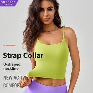 Sujetador deportivo transpirable para mujer 2025, talla XS, con tirantes finos, a prueba de golpes, copas fijas, estilo chaleco de yoga, ideal para verano. - Product Image 5