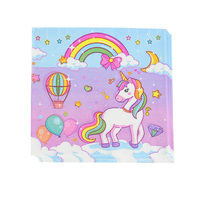 Arc-en-ciel licorne vaisselle jetable assiette en papier tasse nappe filles licorne thème fête d'anniversaire décoration fournitures K2125