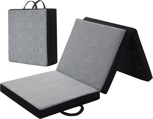 Comfortable Modern Square Polyester Travel <b>Mat</b> with Foldable Design and Support Cushion for Home Use - Product Image 1