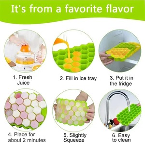 Molde de silicona de grado alimenticio para cubitos de hielo con forma de panal, 37 rejillas hexagonales, con tapa, fácil de desmoldar, para whisky y cócteles - Product Image 6