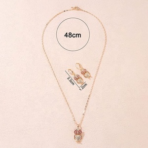 เครื่องประดับ Hd Jewelry Joyeria-Por-Mayor ขายส่งเครื่องประดับทอง 18K ประดับเพชรซิร์โคเนีย ชุดเครื่องประดับจี้รูปนกฮูกน่ารักไม่ซ้ำใคร ต่างหู สร้อยคอ สำหรับผู้หญิง - Product Image 6